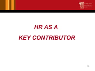HR AS A  KEY CONTRIBUTOR 