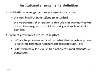 The new institutional economics of markets