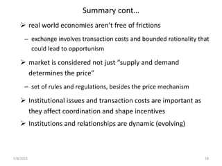 The new institutional economics of markets