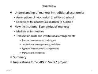 The new institutional economics of markets