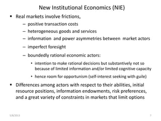The new institutional economics of markets