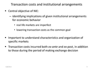 The new institutional economics of markets