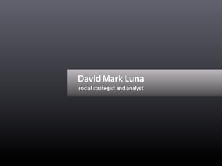 David Mark Luna
social strategist and analyst
 
