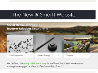 The New IR Smartt Website
 