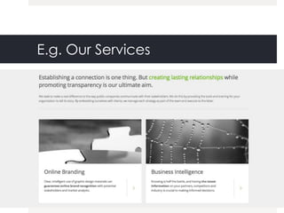 E.g. Our Services
 