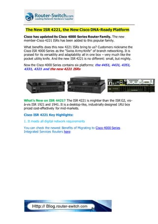 The new isr 4221, the new cisco dna ready platform | DOCX