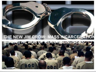 THE NEW JIM CROW: MASS INCARCERATION
IN THE AGE OF COLORBLINDNESS
 