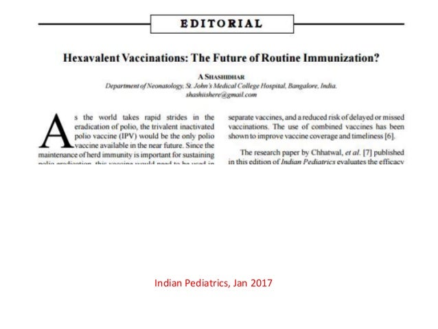 The new kid on the block hexavalent vaccines patiala may 2017 The new kid on the block hexavalent vaccines patiala may 2017