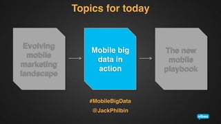 Topics for today!

Evolving
mobile
marketing
landscape!

Mobile big
data in
action!

#MobileBigData 
!

@JackPhilbin!

The new
mobile
playbook!

 