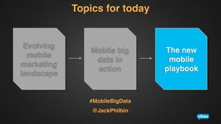 Topics for today!

Evolving
mobile
marketing
landscape!

Mobile big
data in
action!

#MobileBigData 
!

@JackPhilbin!

The new
mobile
playbook!

 