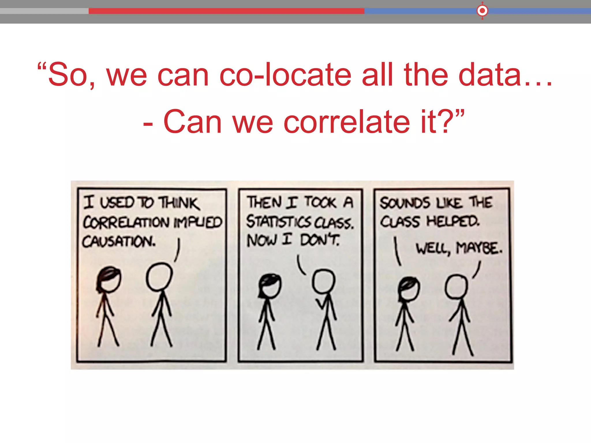 “So, we can co-locate all the data…
- Can we correlate it?”
 
