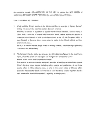 The New Model Of Relations Us China In Asia Pacific 2014 Docx The New Model Of Relations Us China In Asia Pacific 2014 Docx