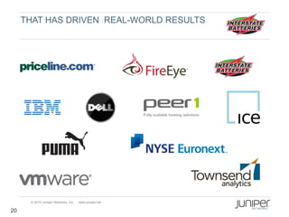 THAT HAS DRIVEN REAL-WORLD RESULTS




      © 2010 Juniper Networks, Inc.   www.juniper.net

20
 