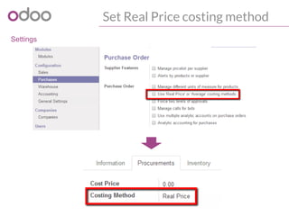 Set Real Price costing method
Settings
 