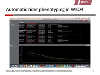 Automatic rider phenotyping in WKO4

Andrew R. Coggan, Ph.D., Peaks Coaching Group, and/or TrainingPeaks are the owner(s) ...