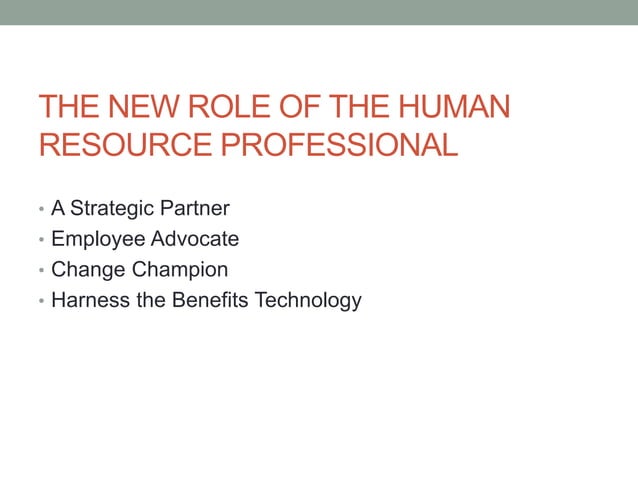 Chapter 3 The New Roles Of Human Resources PPT