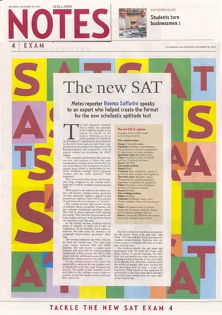 New SAT in Dec 2004