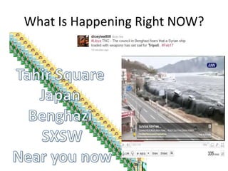 What Is Happening Right NOW?Tahir Square Japan Benghazi SXSWNear you now
