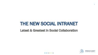 1
THE NEW SOCIAL INTRANET
Latest & Greatest in Social Collaboration
 