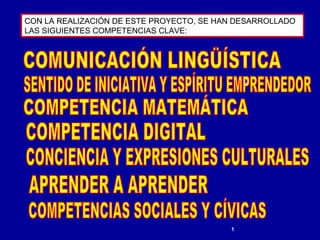 1
CON LA REALIZACIÓN DE ESTE PROYECTO, SE HAN DESARROLLADO
LAS SIGUIENTES COMPETENCIAS CLAVE:
 