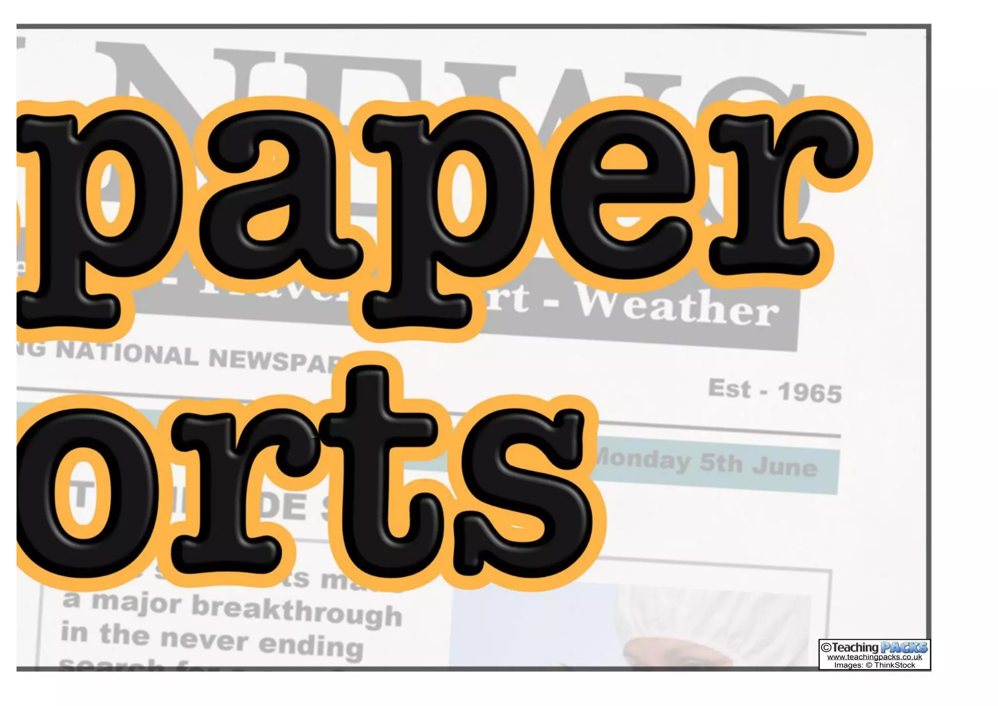 The Newspaper Reports Pack | PDF