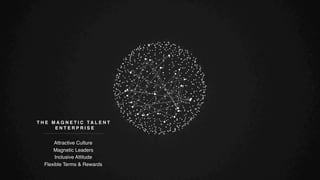 Attractive Culture
Magnetic Leaders
Inclusive Attitude
Flexible Terms & Rewards
T H E M A G N E T I C T A L E N T
E N T E R P R I S E
 