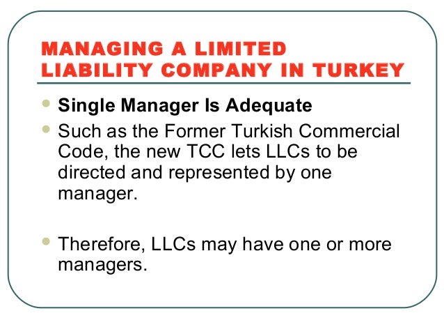 Limited liability company turkey