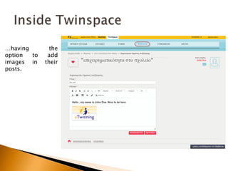 …having the 
option to add 
images in their 
posts. 
 