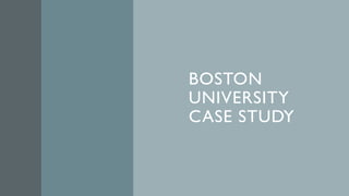 BOSTON
UNIVERSITY
CASE STUDY
 