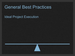 General Best Practices 
Ideal Project Execution 
 