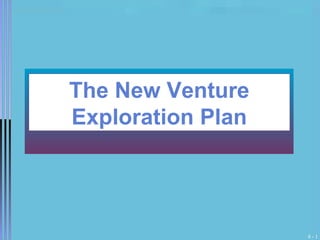 The New Venture
Exploration Plan

8-1

 