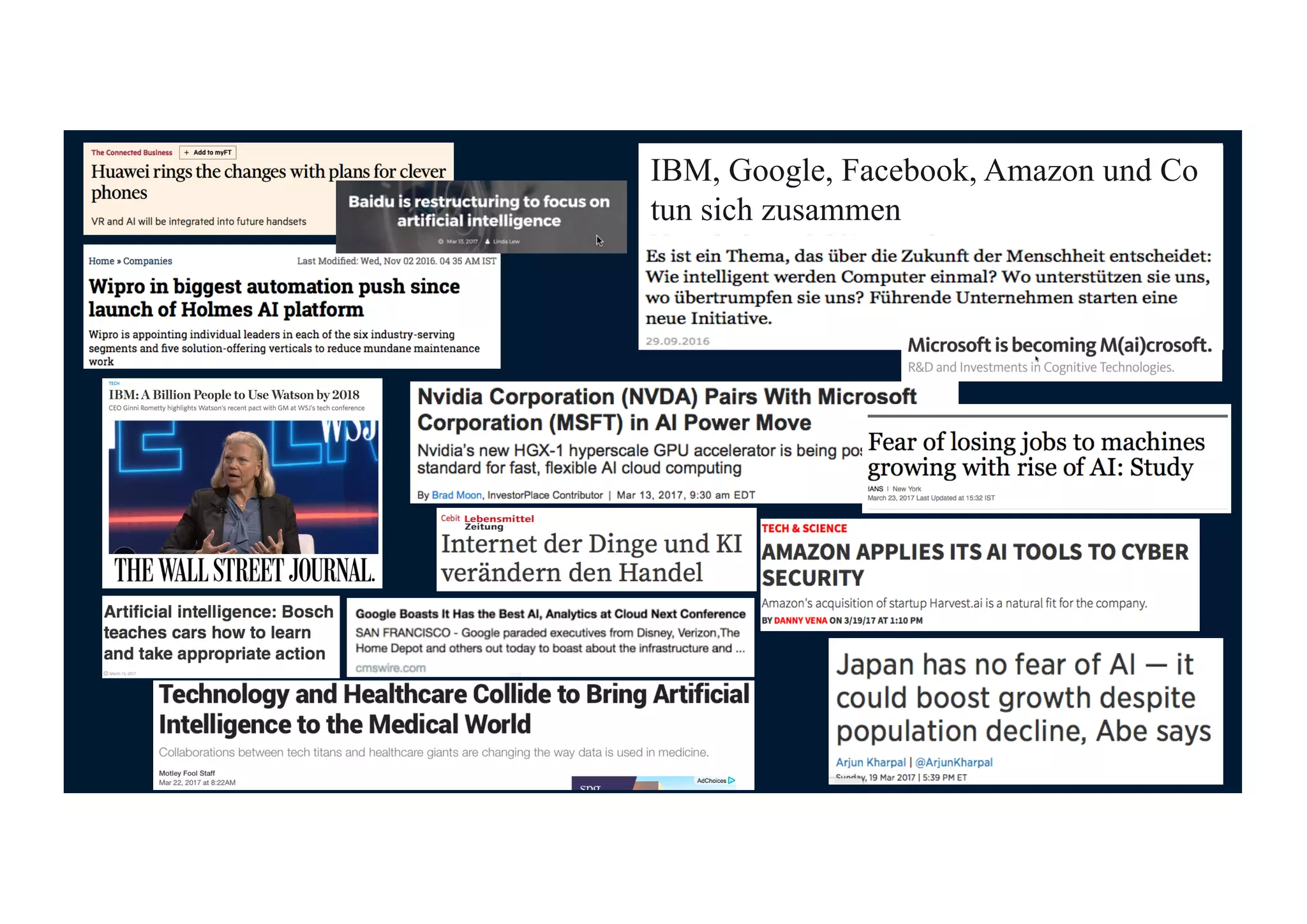 IBM, Google, Facebook, Amazon und Co
tun sich zusammen
 