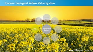 4444Copyright © 2015 Tata Consultancy Services Limited
Review: Emergent Yellow Value System
Safety
Community
Signiﬁcance
Order
Prosperity
Inter-
dependence
Harmony
Survival
Abundance
Culture
44
 