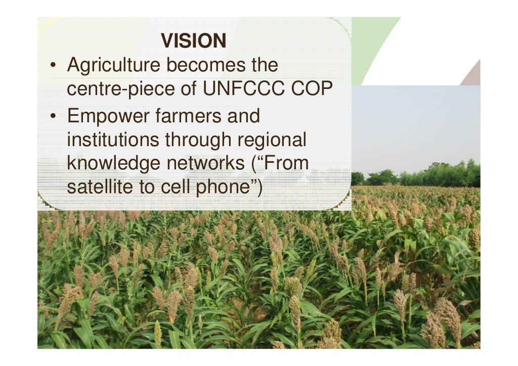 VISION• Agriculture the centrepiece