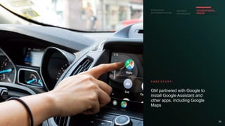 C A S E S T U D Y :
GM partnered with Google to
install Google Assistant and
other apps, including Google
Maps
STRATEGIC
D...