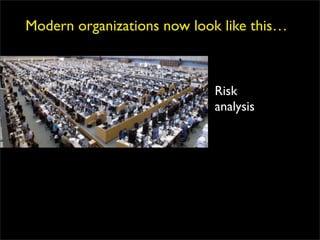 Modern organizations now look like this…



                            Risk
                            analysis
 