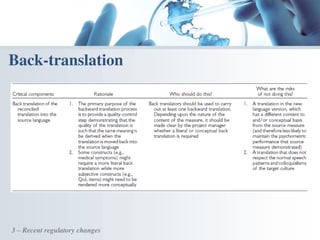 Back-translation
3 – Recent regulatory changes
 