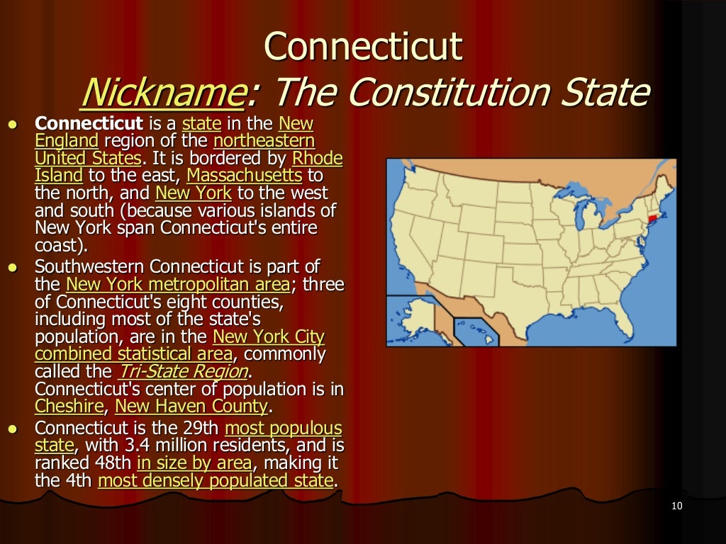 The Nicknames of the States of the USA. Kentucky. Connecticut.