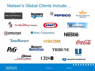 Nielsen’s Global Clients Include… 
August 14 Page 10 
 