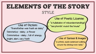 ELEMENTS OF THE STORY
STYLE
•
•
 