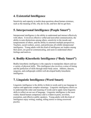 types of intelligence | DOC