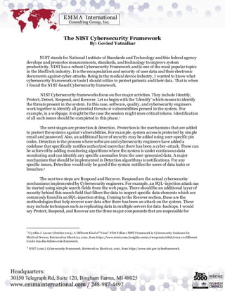 The NIST Cybersecurity Framework | PDF