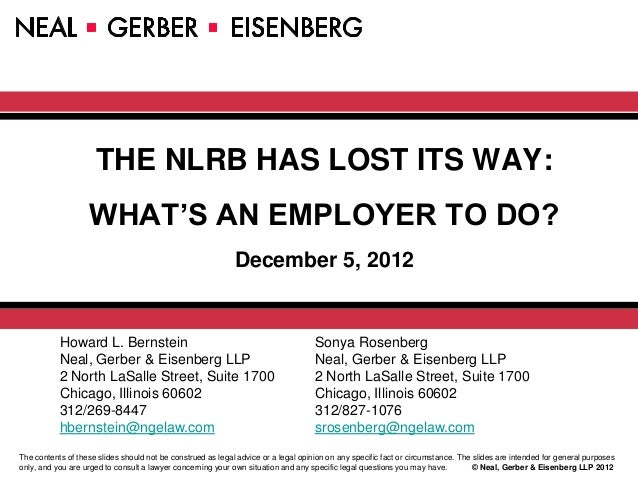 The NLRB Has Lost Its Way: What's an Employer to Do?