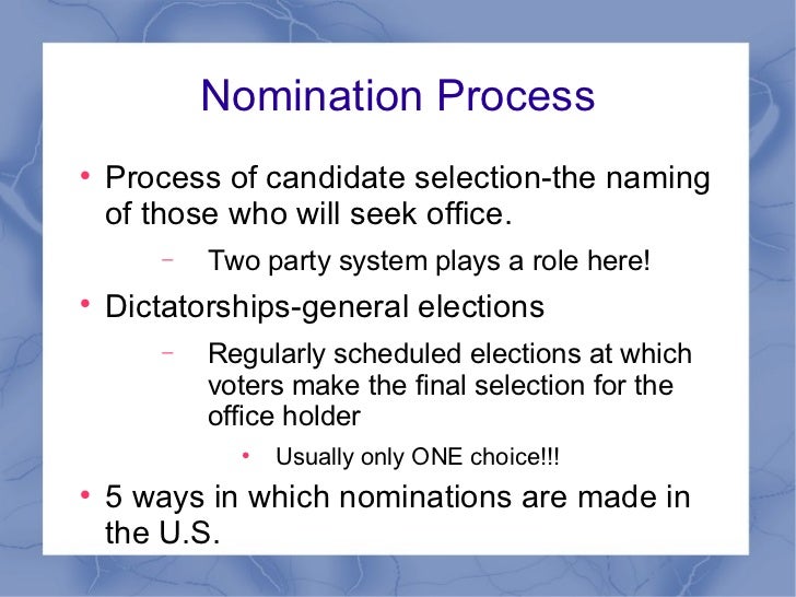 The nominating process and primaries