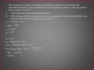 The normal distribution pure maths a level | PPTX