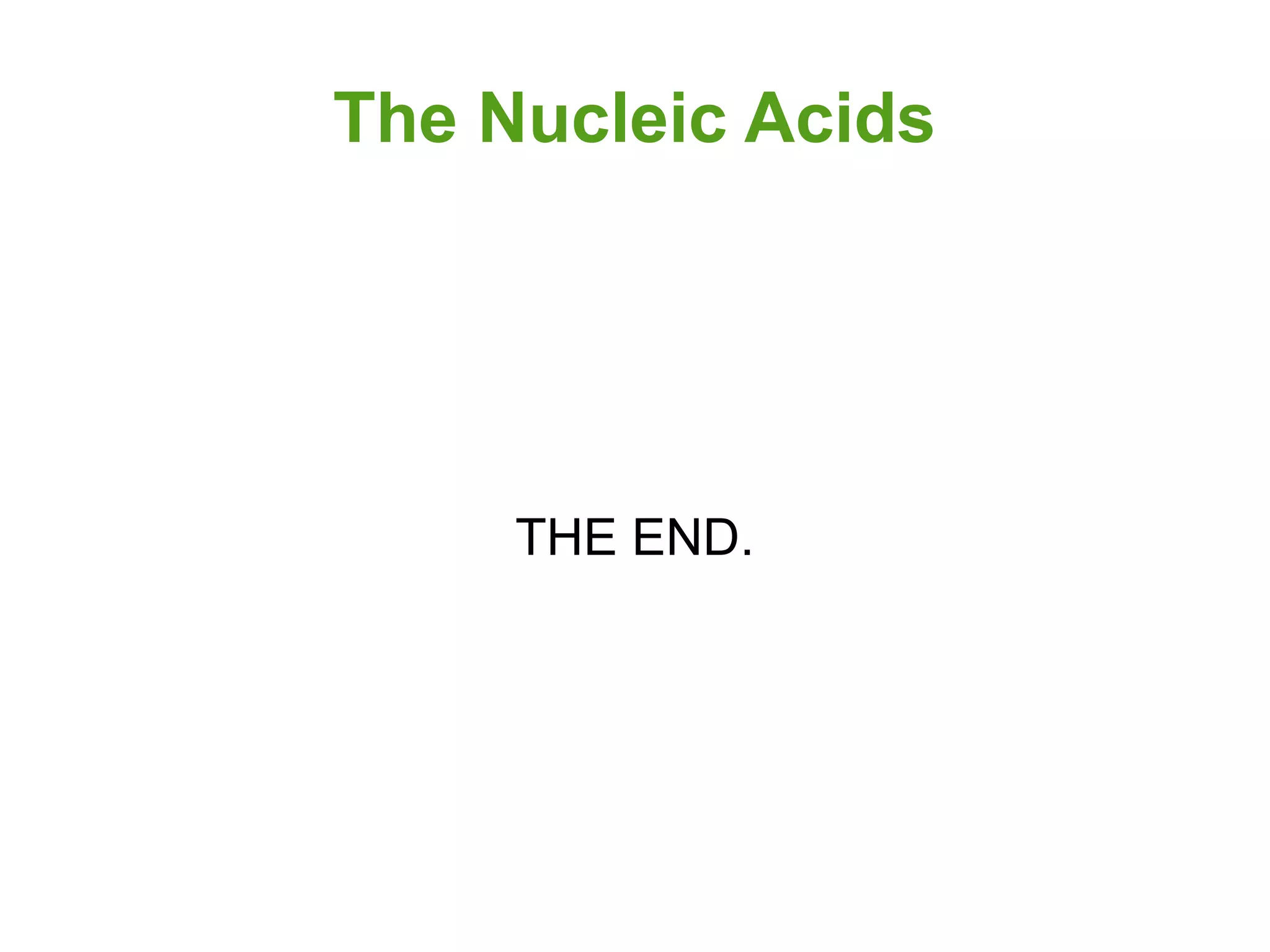 The Nucleic Acids
THE END.
