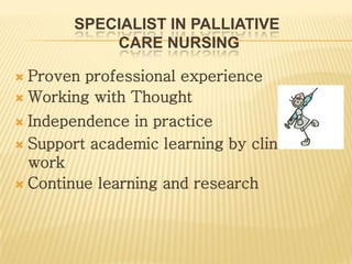 The Nursing Role In Palliative Care | PDF