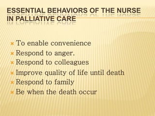 The Nursing Role In Palliative Care