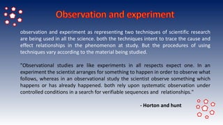 The observation of social research | PPTX