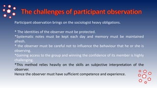 The observation of social research | PPTX